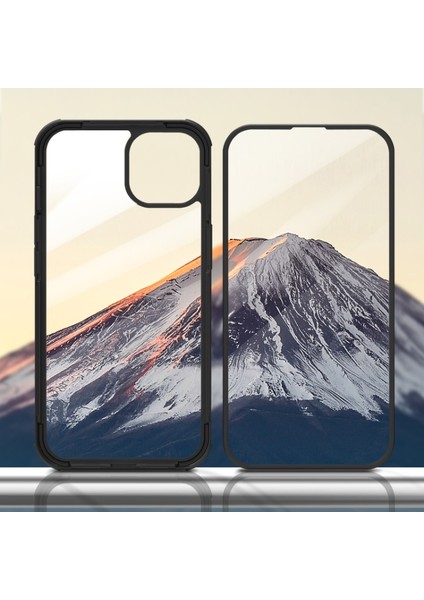 iPhone 13 Için Çizilmeye Dayanıklı Çift Taraflı Temperli Cam + Tpu Telefon Kılıfı - Yeşil (Yurt Dışından)