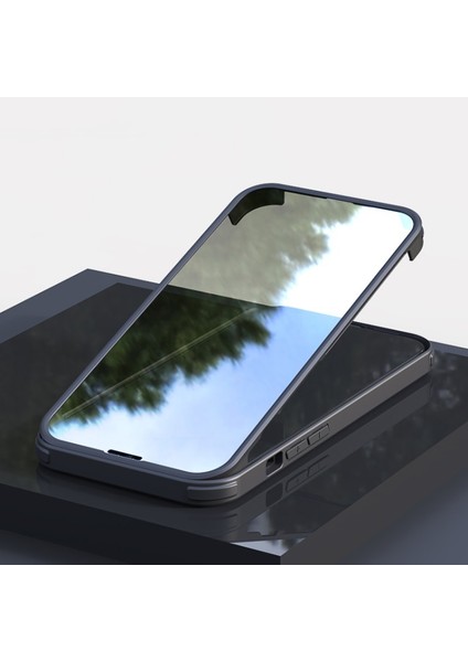 iPhone 13 Için Çizilmeye Dayanıklı Çift Taraflı Temperli Cam + Tpu Telefon Kılıfı - Yeşil (Yurt Dışından)