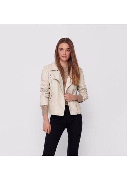 15153079 Bayan Deri Ceket - Bej modelleri