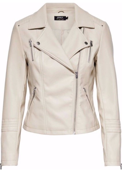 15153079 Bayan Deri Ceket - Bej indirimleri