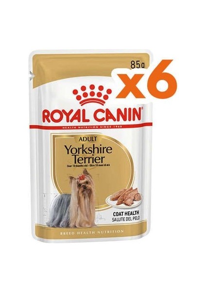 Pouch Yorkshire Terrier Irkı Özel Yaş Köpek Maması 85 gr x 6 Adet