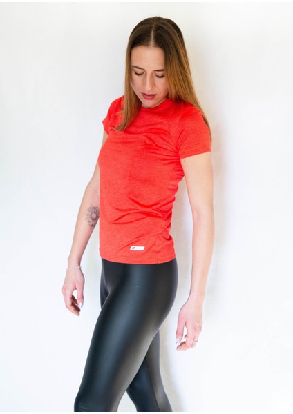 Kadın Mercan Düz T-Shirt W1110