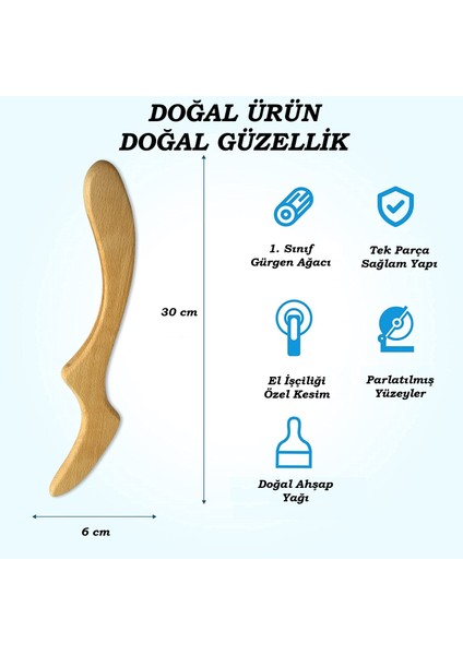 Ahşap Masaj Aleti ve Akupunktur El Yapımı Lenf Drenaj