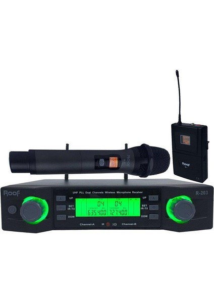 R-203 1 El 1 Yaka Kablosuz Mikrofon