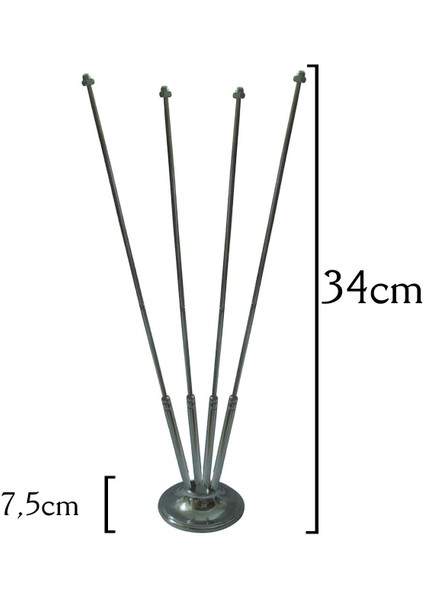 Masa Üstü Polonya Bayrağı Türk Bayrağı Dörtlü Krom Direk Masa Bayrak Seti