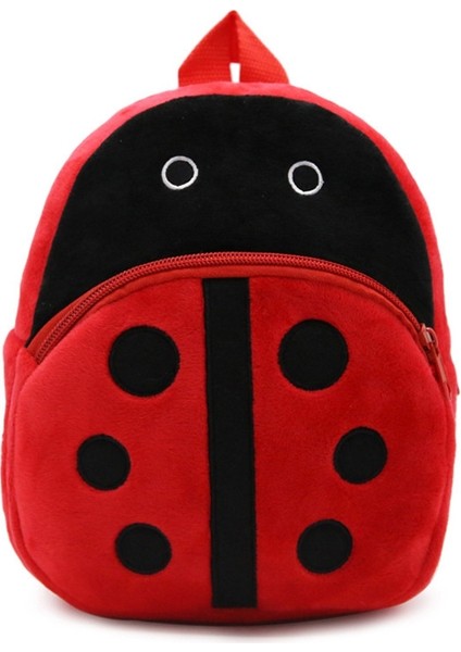 Çocuk Karikatür Kadife Okul Çantası Uğur Böceği