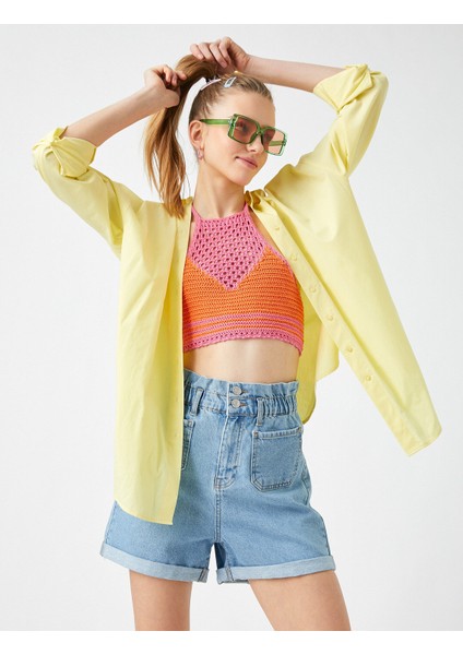 Yüksek Bel Kot Şort