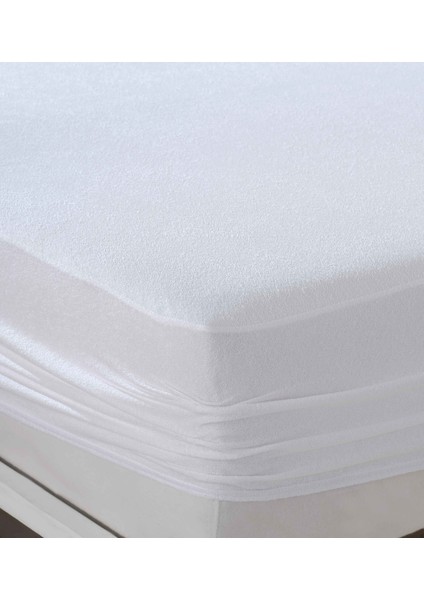 Micro Su Sıvı Geçirmez Alez Fitted Full Kenar Terletmeyen Tek ve Çift Kişilik Beyaz Yatak Koruyucu modelleri