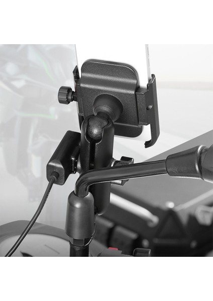 USB Şarj Soketli Ayna Bağlantılı Motosiklet Bisiklet Telefon Tutucu Ayarlanabilir fırsatları