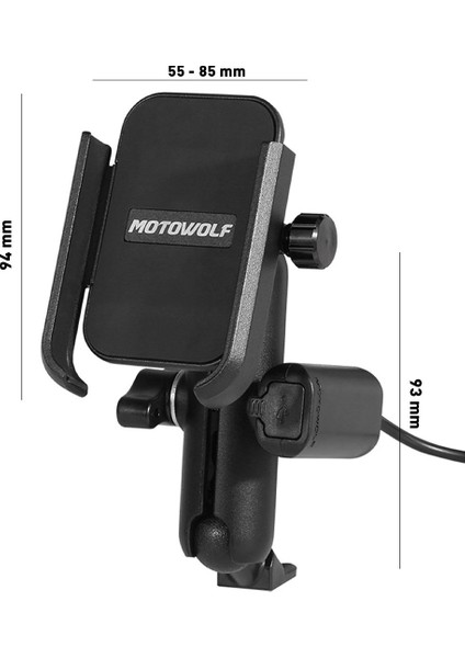 USB Şarj Soketli Ayna Bağlantılı Motosiklet Bisiklet Telefon Tutucu Ayarlanabilir indirimleri