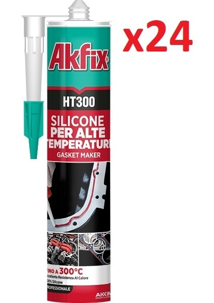 HT300 Yüksek Isı Silikonu Sıvı Conta 310 ml Kırmızı (1 Koli - 24 Adet)