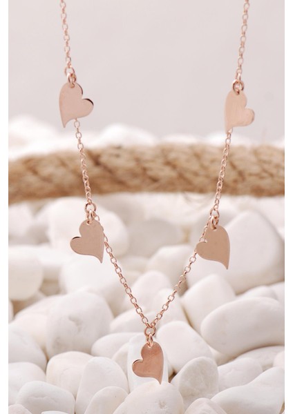 Kalpli Rose Gümüş Kolye 7462