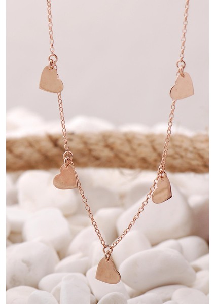 Kalpli Rose Gümüş Kolye 7463