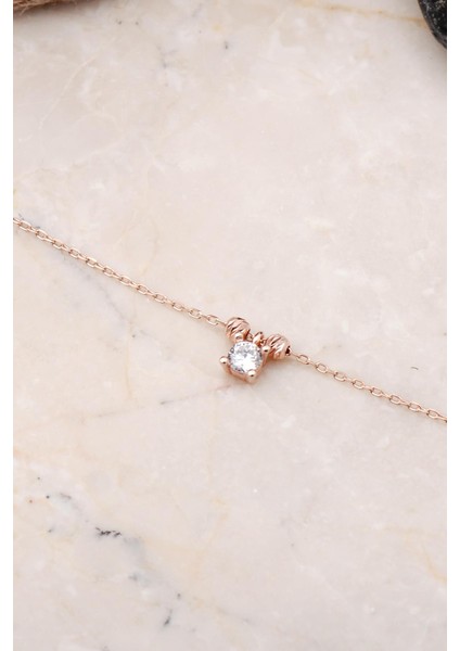 Zirkon Taşlı Rose Gümüş Halhal 325 fiyatları