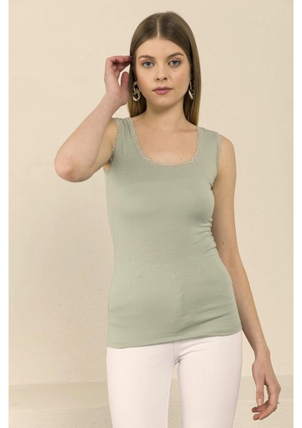 Kadın Dantel Detaylı Penye Atlet 220002 -