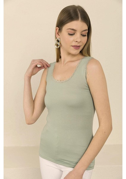 Kadın Dantel Detaylı Penye Atlet 220002 - modelleri