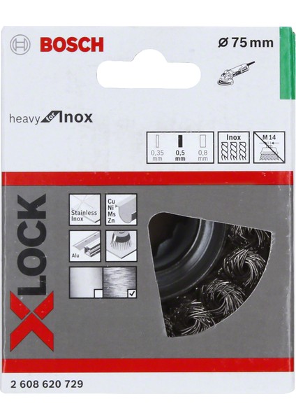 Bosch - X-Lock - Heavy Serisi Inox Için Burgulu Tel Fırça 75*0,5 mm fiyatları