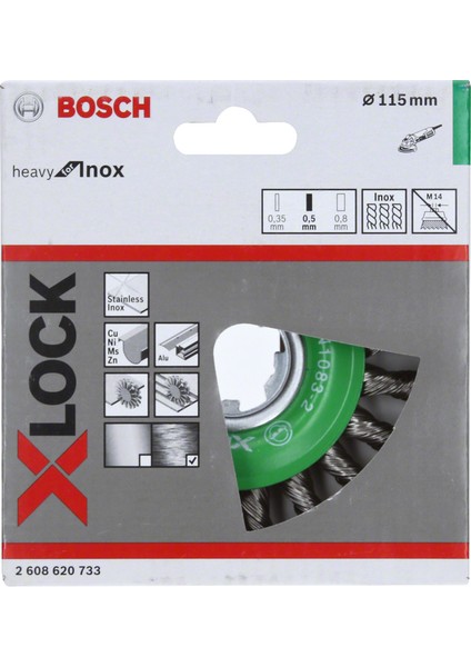 Bosch - X-Lock - Heavy Serisi Inox Için Burgulu Yuvarlak Fırça 115*0,5 mm fiyatları