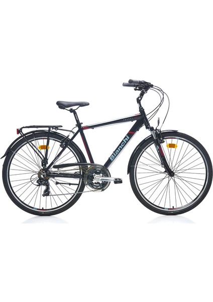 28J Bianchi Travel 504 Şehir Bisikleti - Siyah Kırmızı Gri - 48