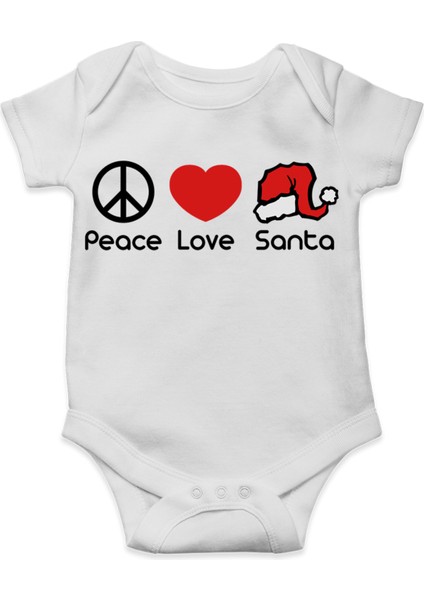 Peace Love Santa / Barış Sevgi Yeni Yıl - Yılbaşı Bebek Body