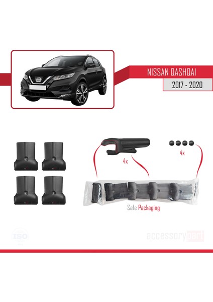 Nissan Qashqai 2017-2020 Arası Ara Atkı Tavan Barı Siyah fırsatları