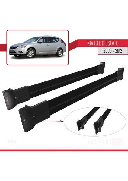 Kia Ceed Estate - Sw 2009-2012 Arası Ara Atkı Tavan Barı Siyah modelleri
