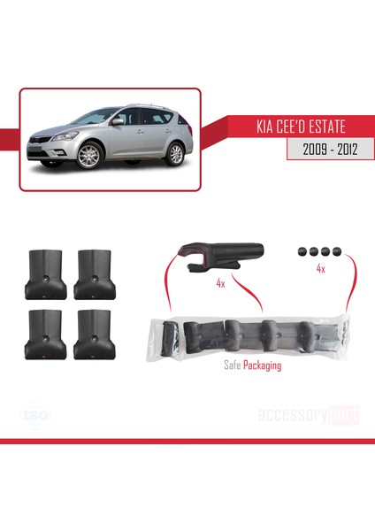 Kia Ceed Estate - Sw 2009-2012 Arası Ara Atkı Tavan Barı Siyah fırsatları