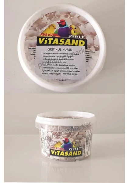 Tüm Kuşlar için Vitasand Grit Kum kutulu 350 gr