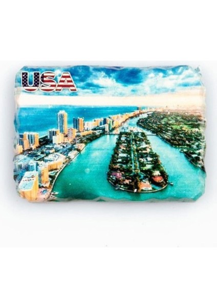 Abd Miami Temalı Kırık Magnet