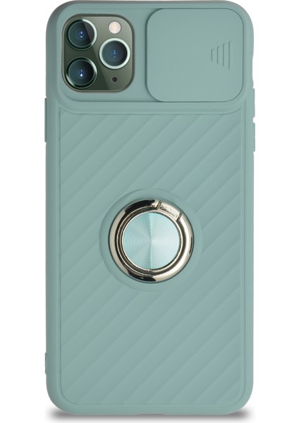 Caseworld Apple iPhone 11 Pro Max Kapak Kamera Korumalı Yüzüklü Pastel Silikon Kılıf - Turkuaz fiyatları
