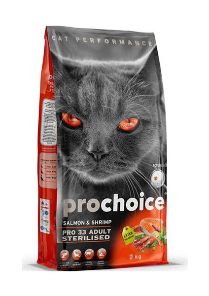 PRO33 Kısırlaştırılmış Somonlu Kedi Maması 2 kg