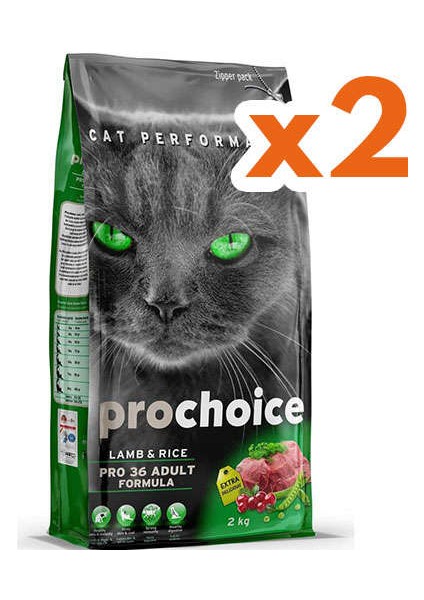 PRO36 Lamb Kuzu Etli Kedi Maması 2 kg x 2 Adet