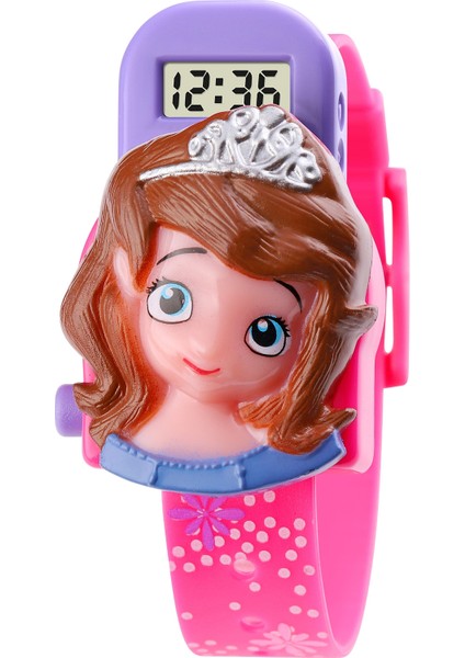 Skmeı 1752 3D Prenses Şekilli Elektronik Çocuk Saati -Pembe (Yurt Dışından)