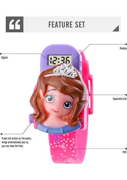 Skmeı 1752 3D Prenses Şekilli Elektronik Çocuk Saati -Pembe (Yurt Dışından) fırsatları