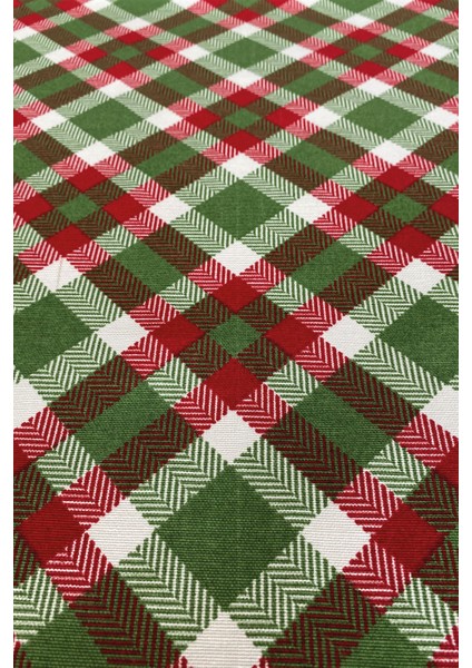 Plaid Ekose Desenli Runner Yeşil 40 x 150 cm