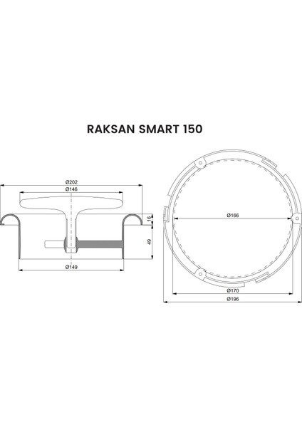 Raksan Smart Gemici Anemostad Menfez 150 mm Plastik modelleri