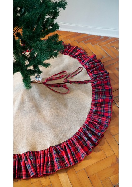 Yılbaşı Çam Ağacı Örtüsü Ekose Detaylı 110cm fiyatları