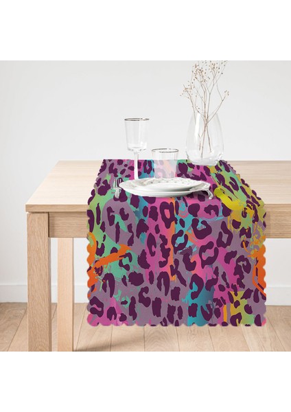 Renkli Leopar Desenli Dijital Baskılı Modern Runner fiyatları