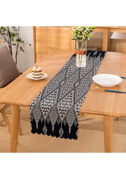Geometrik Motifler Özel Tasarım Dijital Baskılı Runner