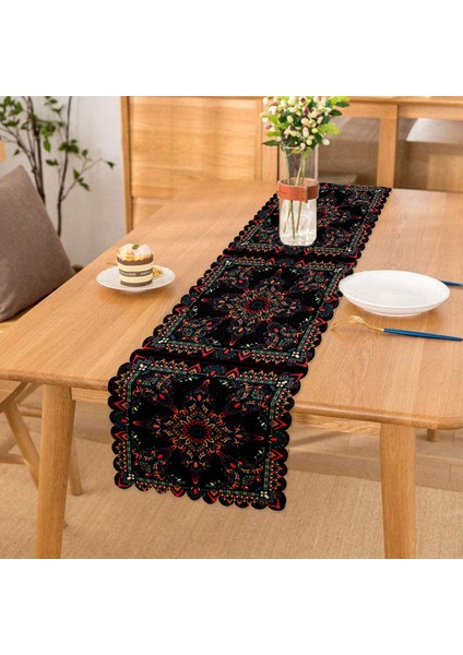 Etnik Kilim Desenli Özel Tasarım Dijital Baskılı Modern Runner