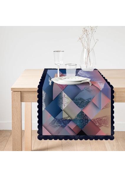 Geometrik Motifli Özel Tasarım Dijital Baskılı Modern Runner fiyatları