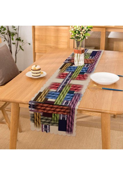 Modern Çini Tasarımlı Dijital Baskılı Runner