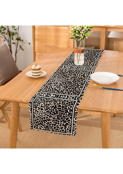 Leopar Desenli Özel Tasarım Dijital Baskılı Modern Runner