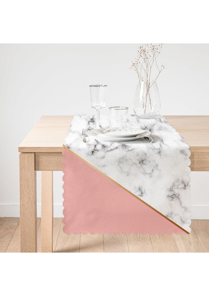 Renkli Geometrik Desenli Mermer Motifli Dijital Baskılı Modern Runner fiyatları