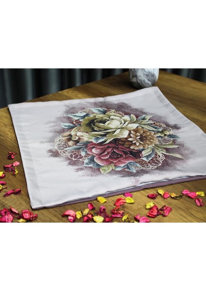 Goblen Lüx 2'li Kırlent Kılıfı Lila