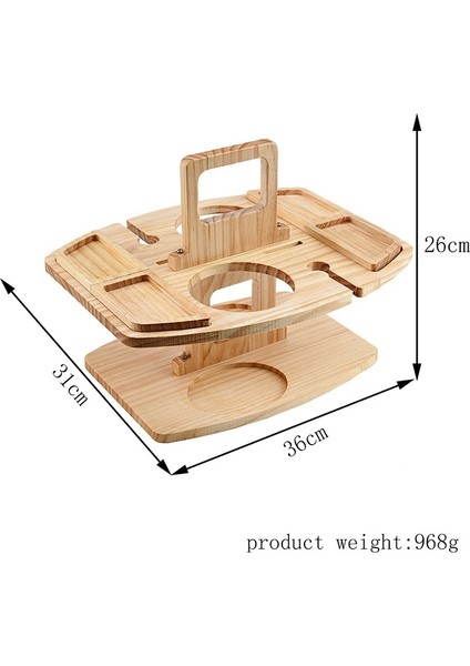 Piknik Ahşap Ayrılabilir Şarap Masası Ahşap Rengi