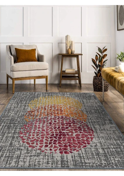 Iskandinav Kilim Desenli Halı, Dokuma Taban Dekoratif Şönil Halı