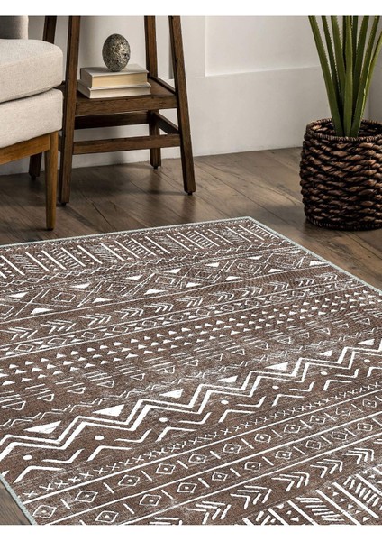 Iskandinav Kilim Desenli Halı, Dokuma Taban Dekoratif Şönil Halı