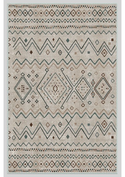 Iskandinav Kilim Desenli Halı, Dokuma Taban Dekoratif Şönil Halı