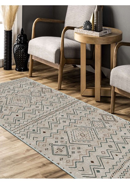 Iskandinav Kilim Desenli Halı, Dokuma Taban Dekoratif Şönil Halı